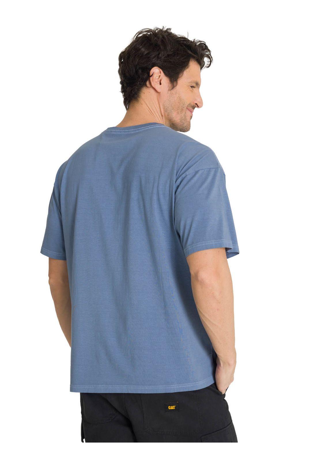 Polera Casual Hombre Heavyweight Relaxed Azul-3