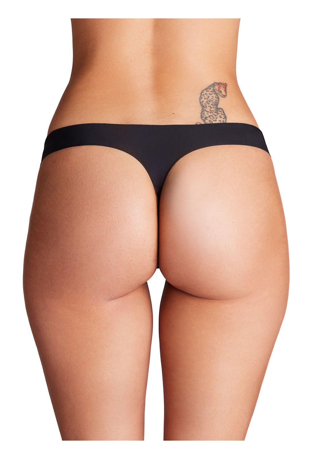 Calzón Strtch Ns Thng Solid Negro mujer-3