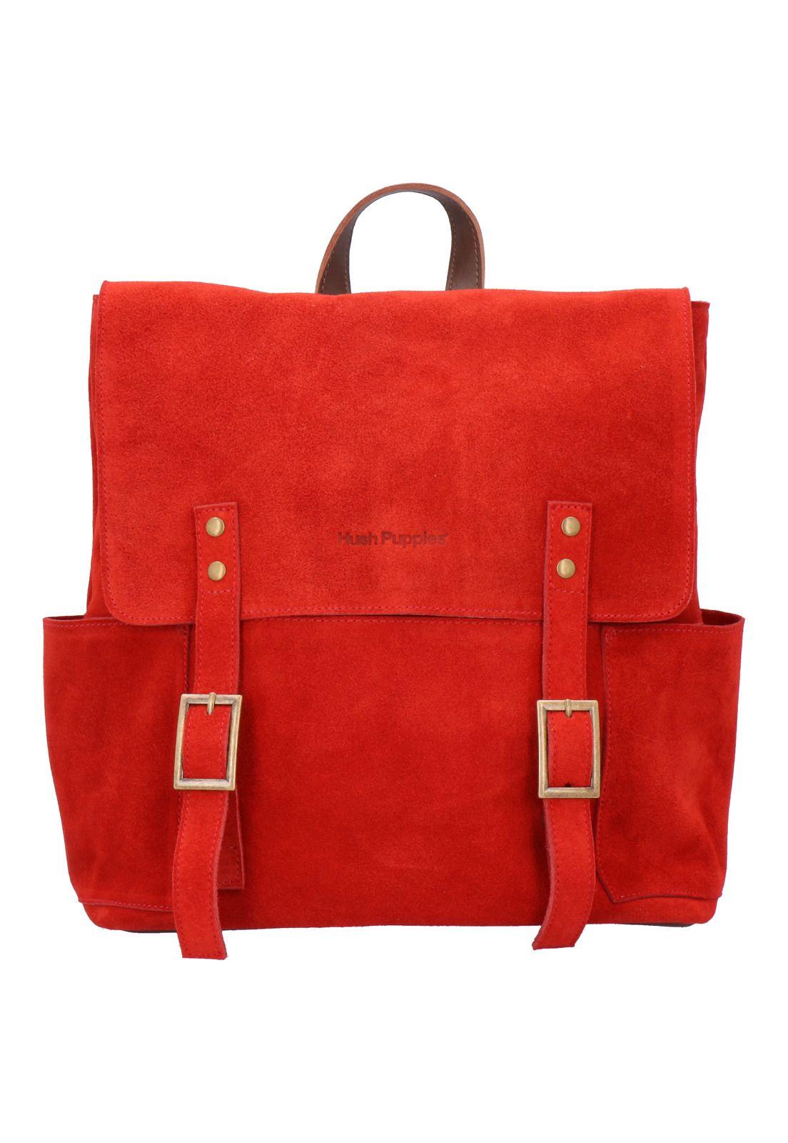 Mochila Cuero Esmeralda Back Rojo Mujer-0