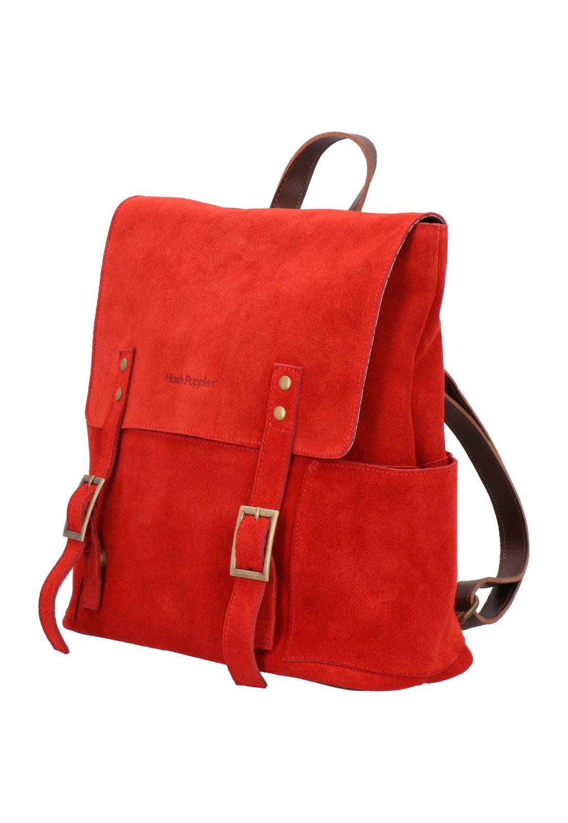 Mochila Cuero Esmeralda Back Rojo Mujer-1