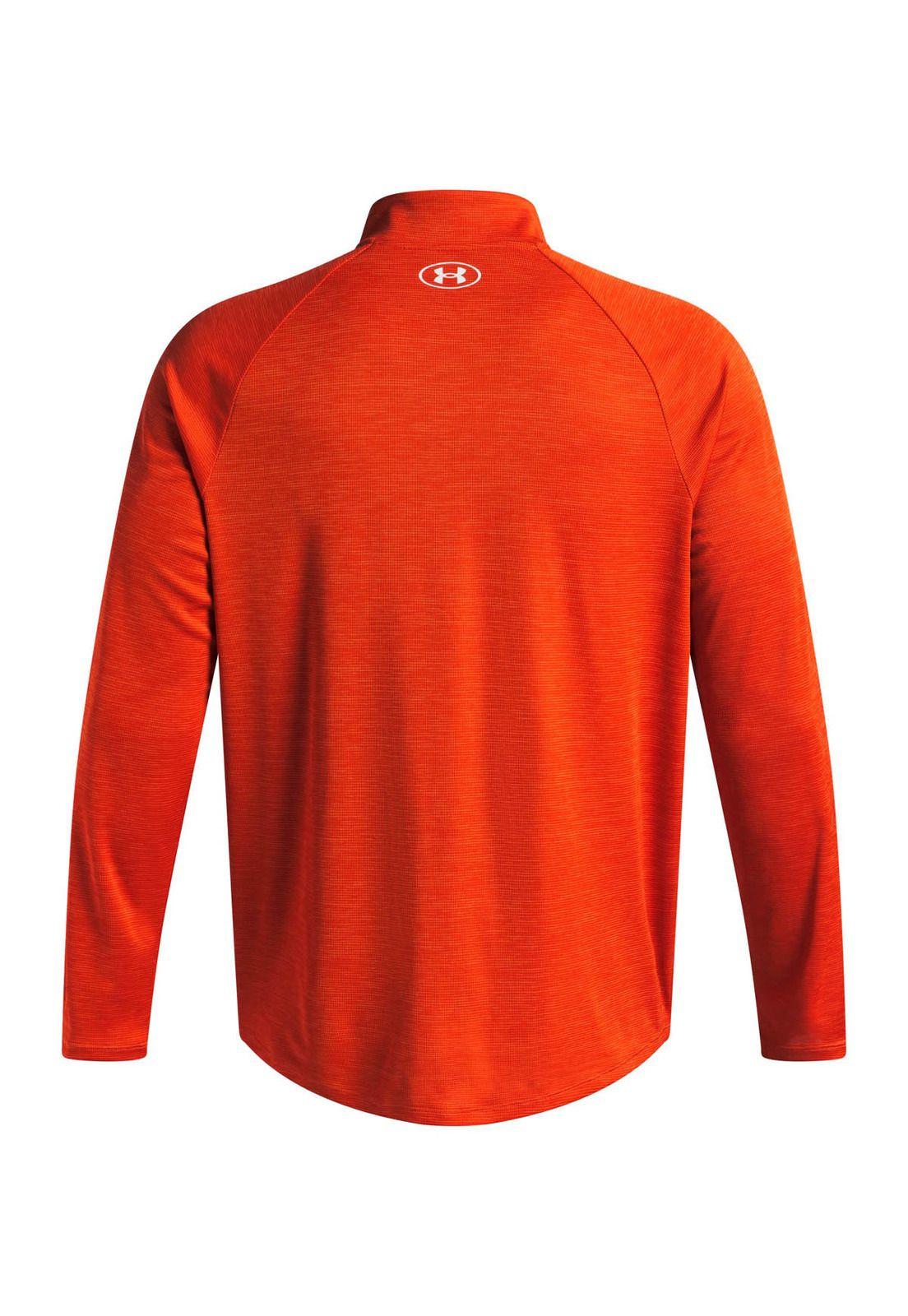 Polerón Training  hombre Tech Textured ½ Zip naranjo -1