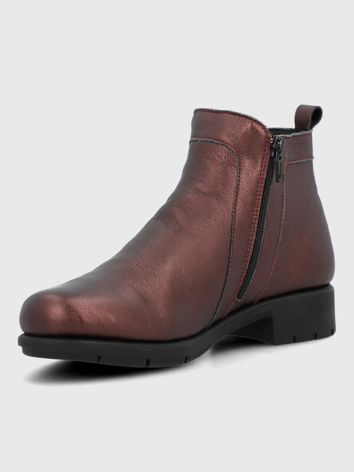 Botin Cuero Mujer Patricia Rojo-4