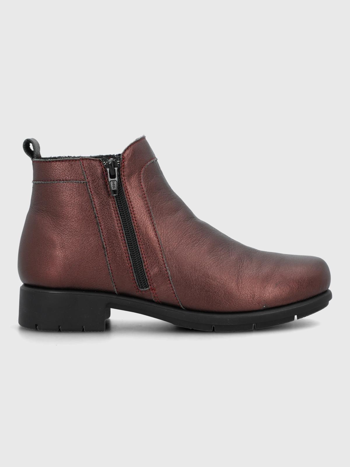 Botin Cuero Mujer Patricia Rojo-1