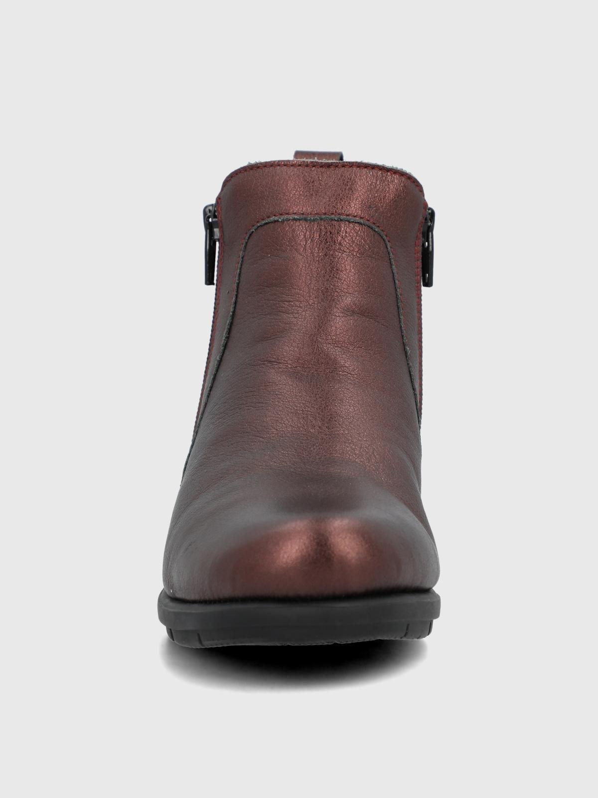 Botin Cuero Mujer Patricia Rojo-3