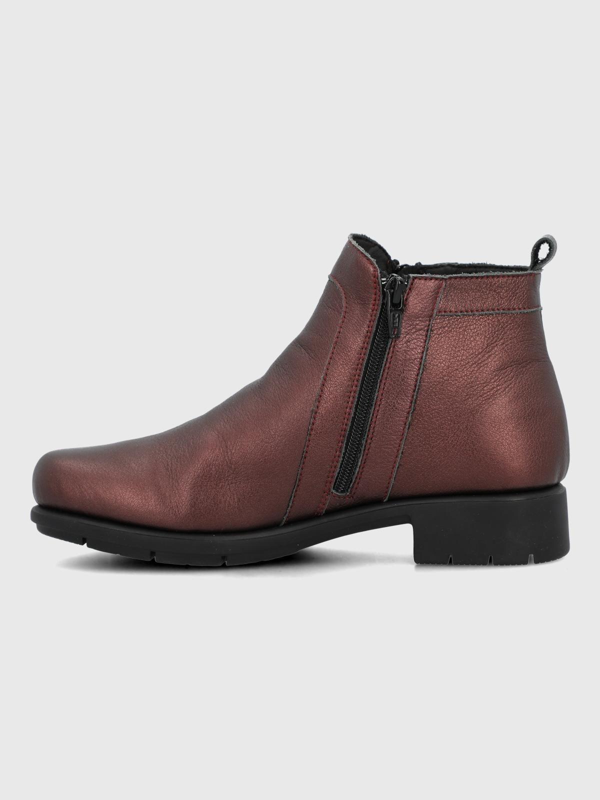Botin Cuero Mujer Patricia Rojo-5