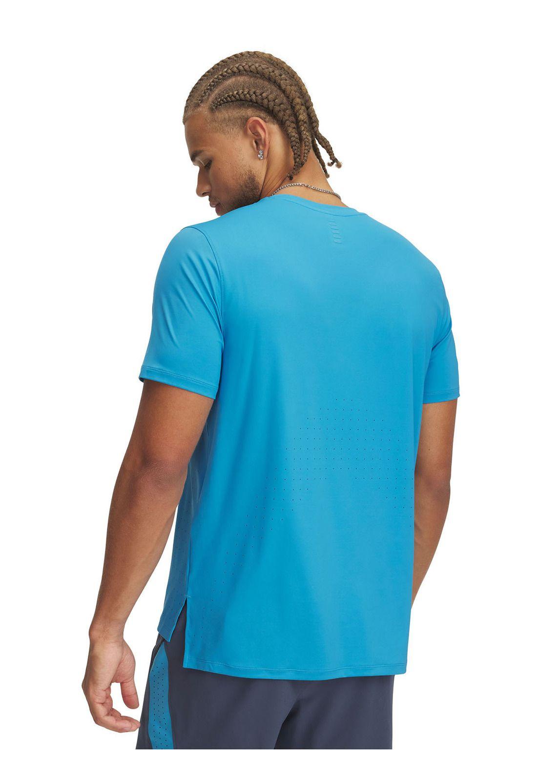 Polera Manga Corta Ua Launch Elite Azul Para Hombre-1