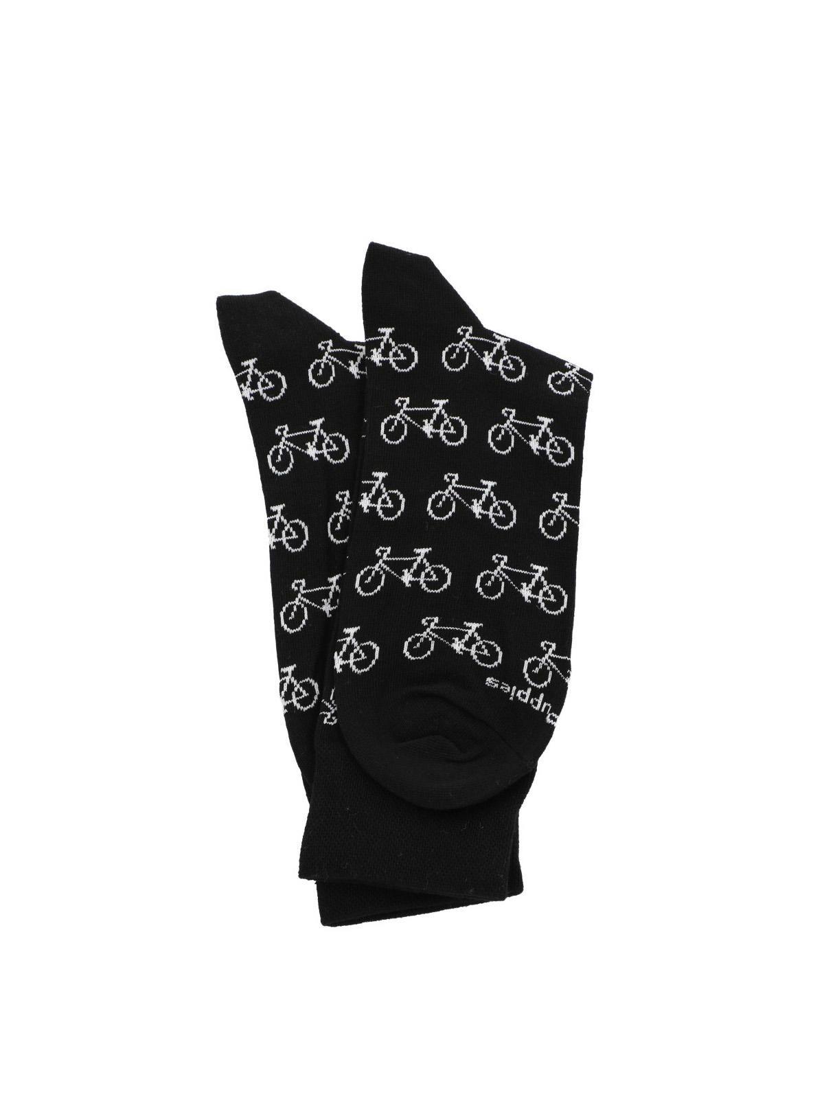 Calcetín Algodón Hombre C Cuff Bike Negro-2