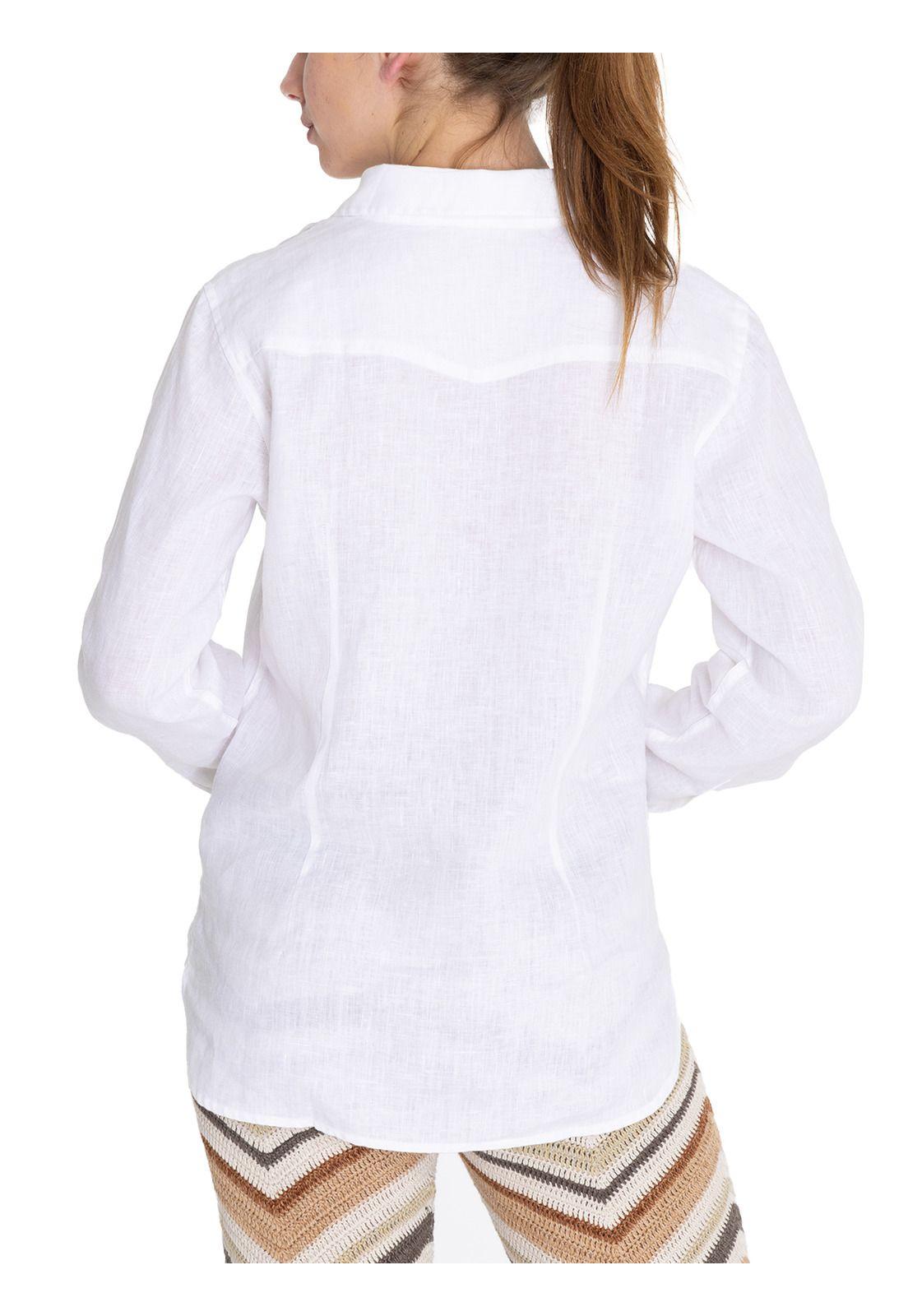 Blusa Lino Orgánico Blanco Lirio Mujer -7