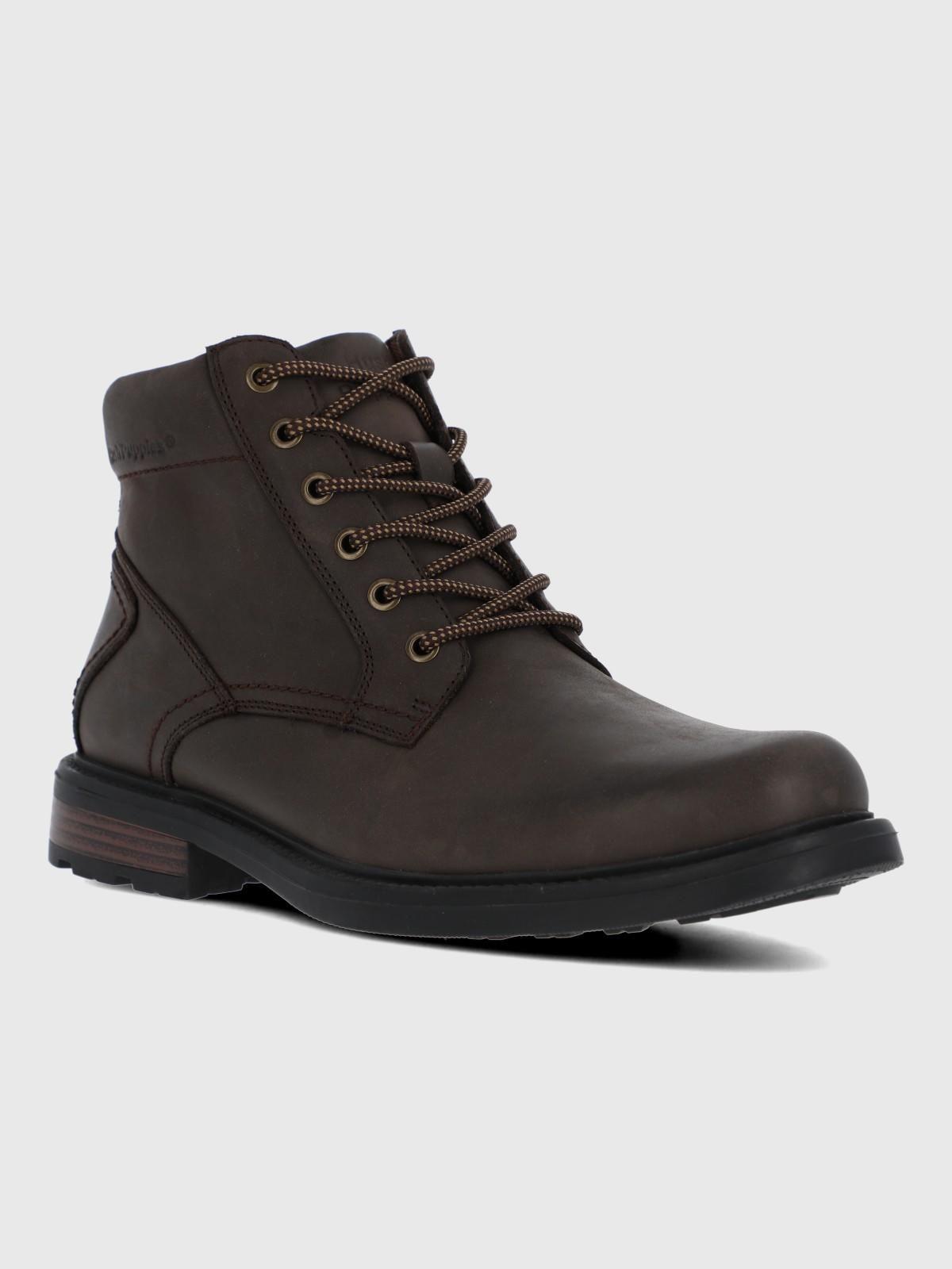 Botin Cuero Hombre Quero Café Oscuro-0