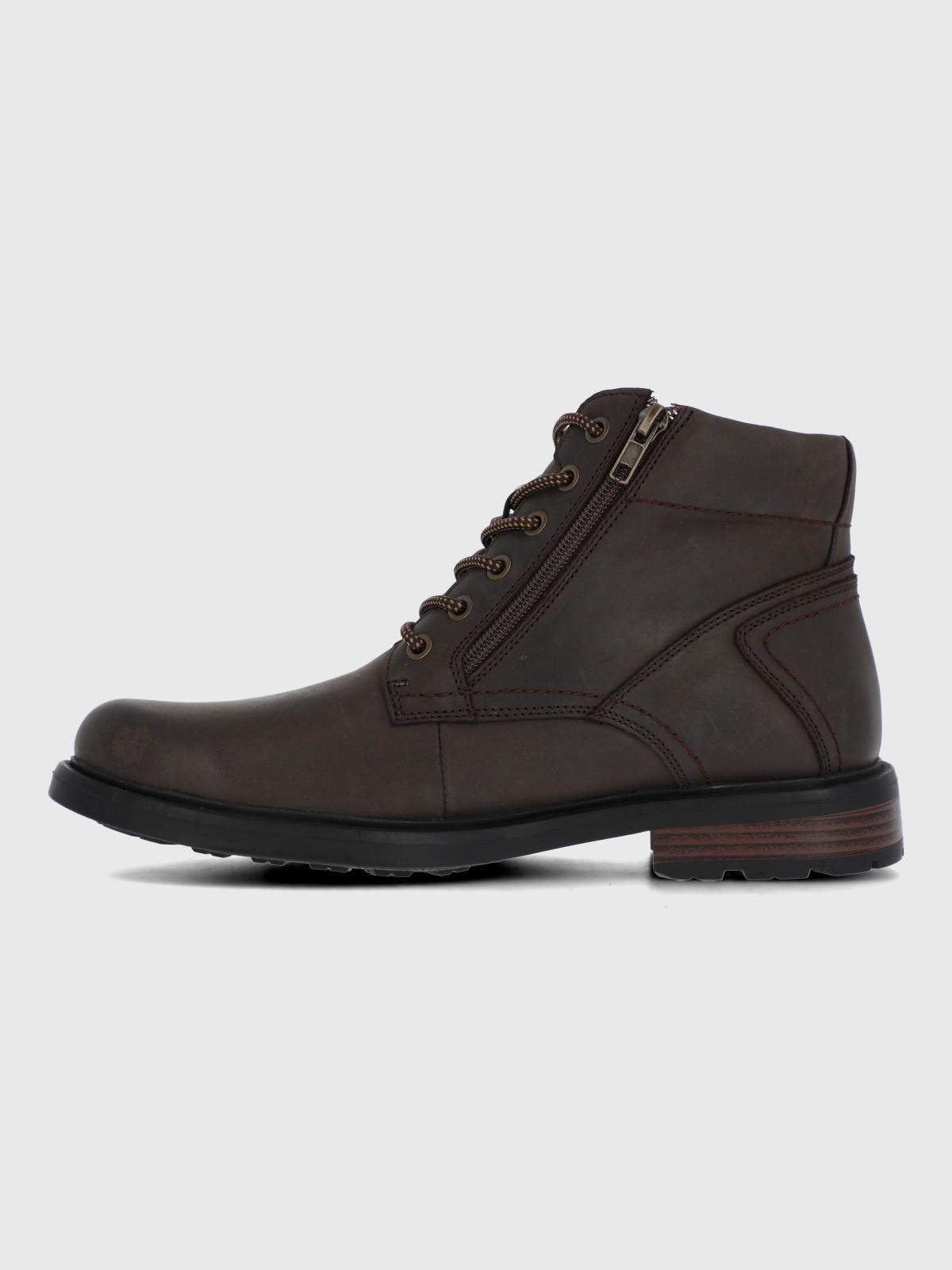 Botin Cuero Hombre Quero Café Oscuro-4