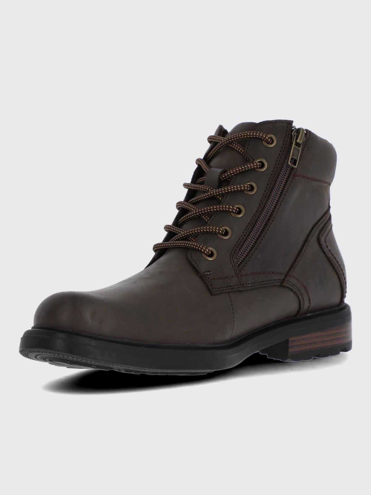 Botin Cuero Hombre Quero Café Oscuro-5