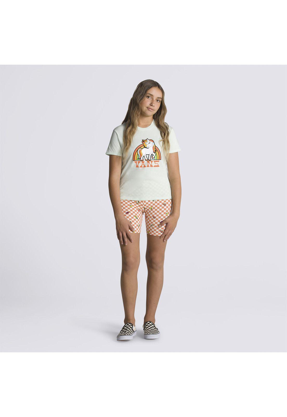 Polera M/C Unicorn Rainbow Crew Celeste Niño-3