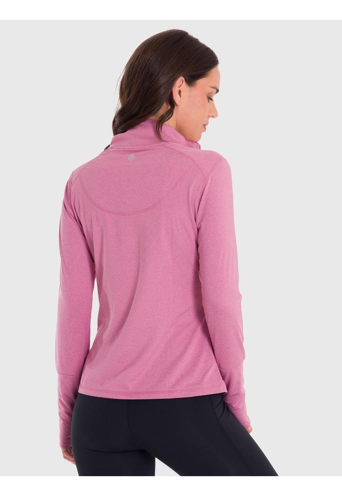Polerón Mujer Half Zip Rosado-3