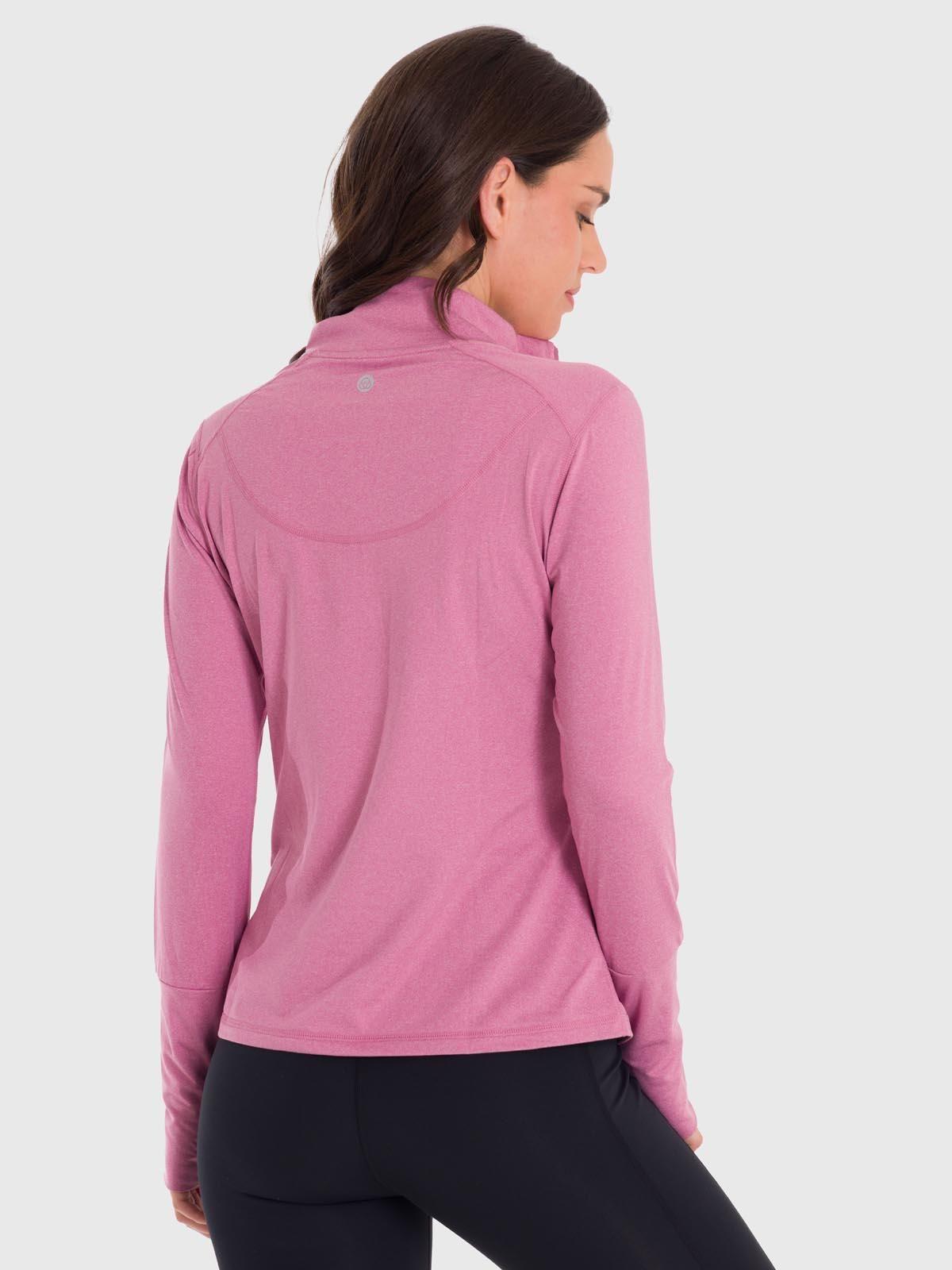 Polerón Mujer Half Zip Rosado-3