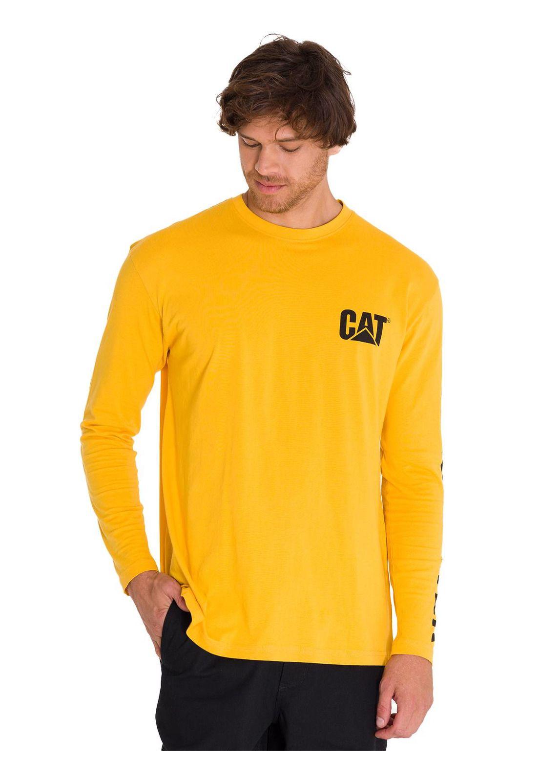 Polera Manga Larga Logo Hombre Amarillo-1