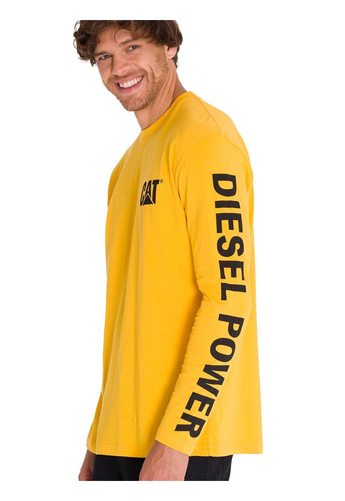 Polera Manga Larga Logo Hombre Amarillo-3