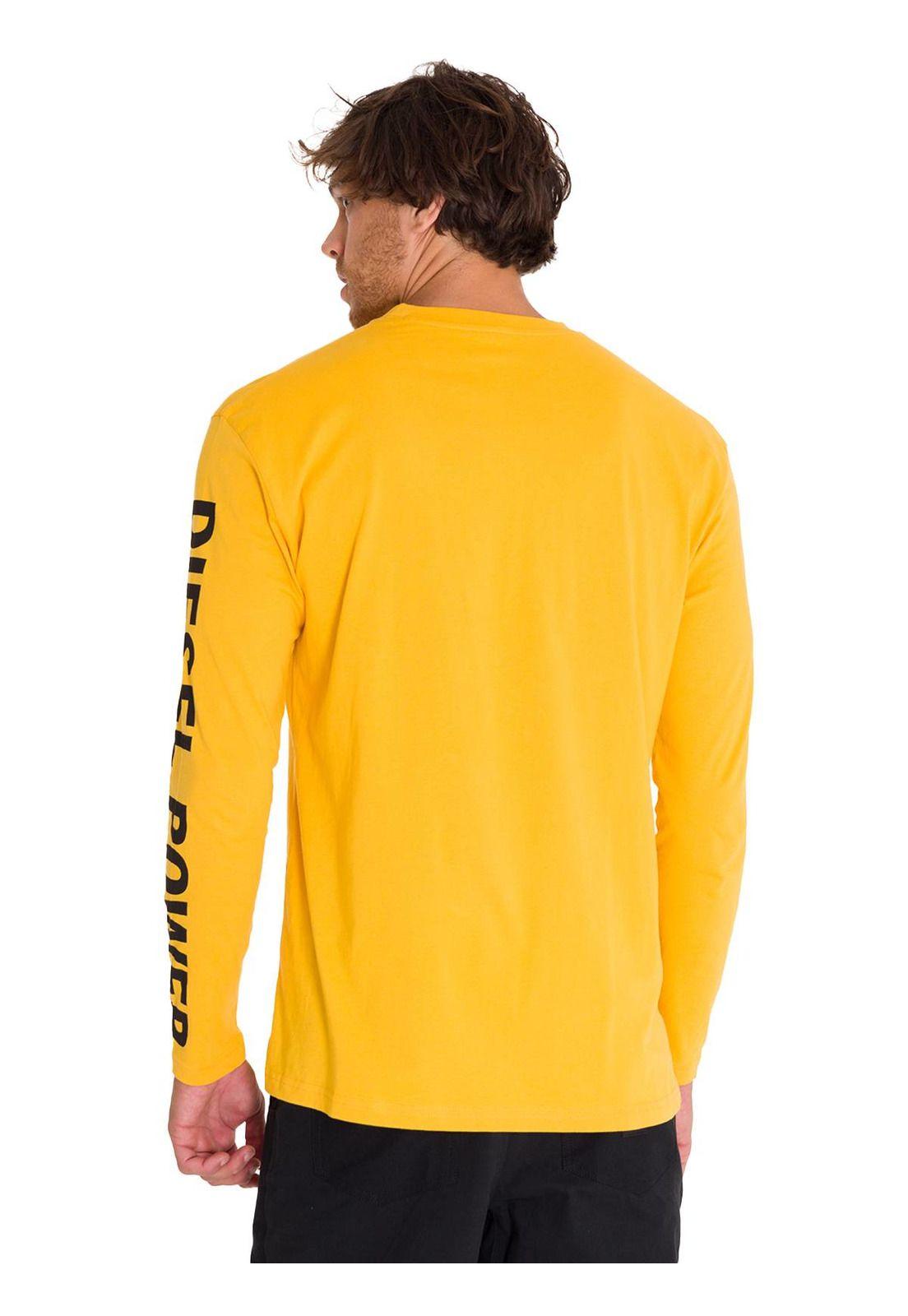 Polera Manga Larga Logo Hombre Amarillo-4