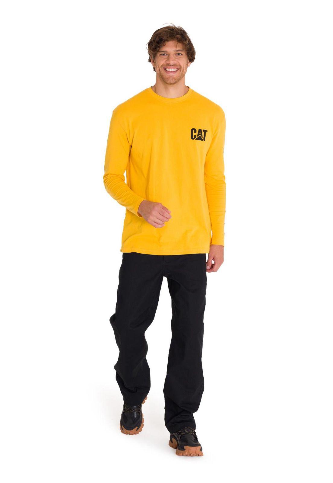 Polera Manga Larga Logo Hombre Amarillo-6