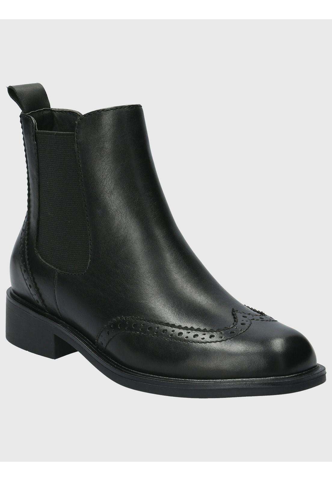 Botin Cuero Mujer Algate Negro-0