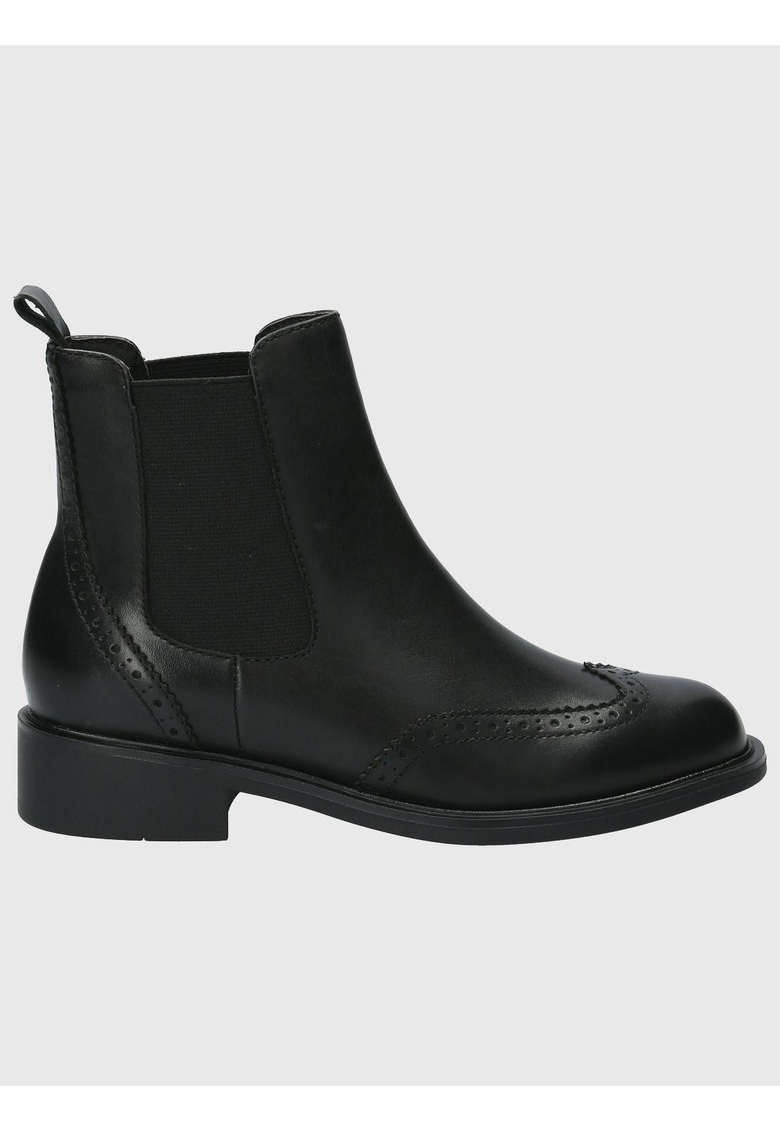 Botin Cuero Mujer Algate Negro-1