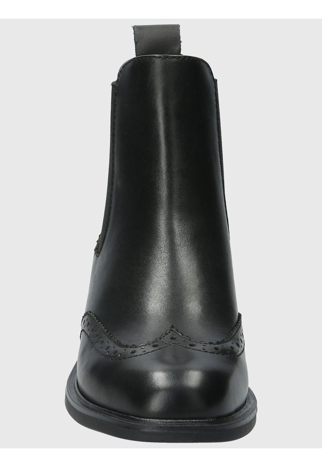 Botin Cuero Mujer Algate Negro-3