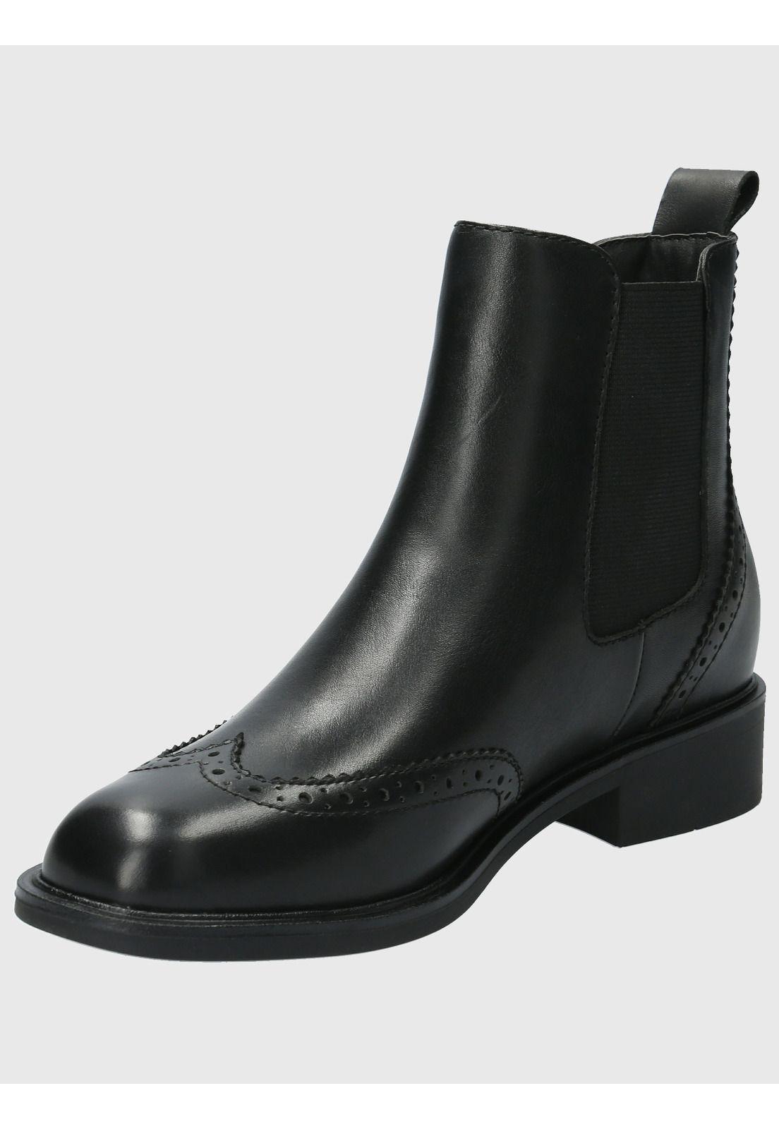 Botin Cuero Mujer Algate Negro-4