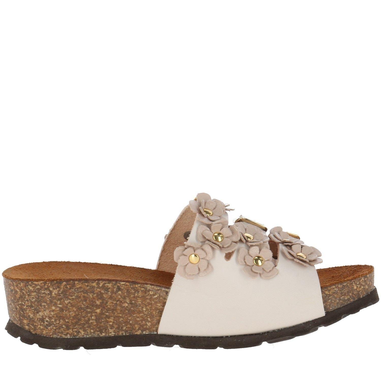 Sandalia Cuero Lirios Rosa-0