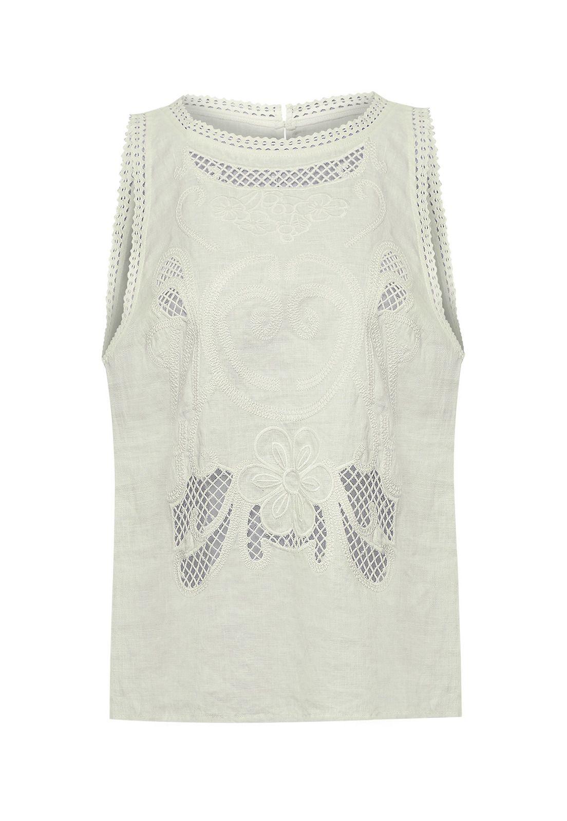 Blusa Lino Orgánico Mujer Cleep Blanco -0