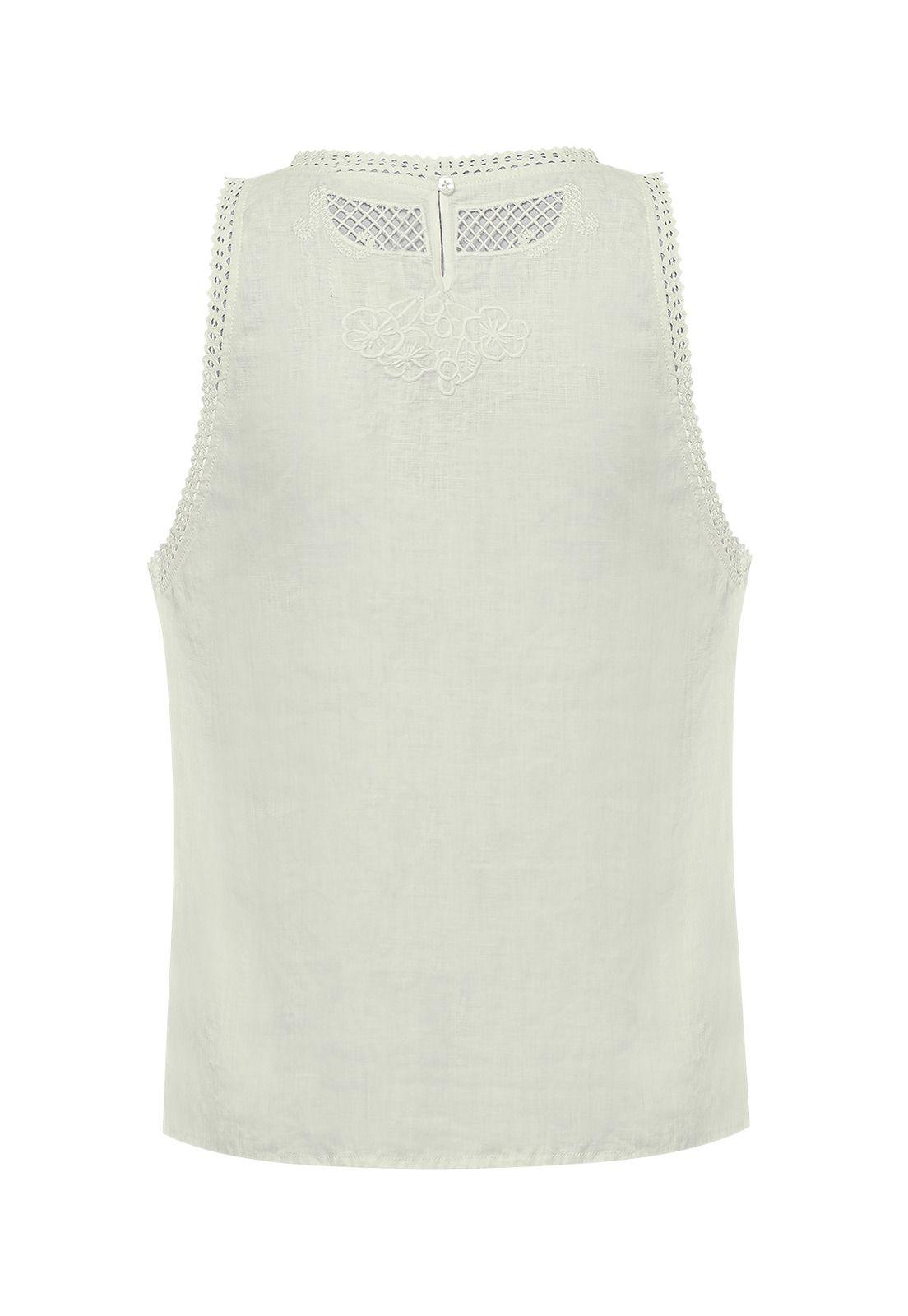 Blusa Lino Orgánico Mujer Cleep Blanco -1