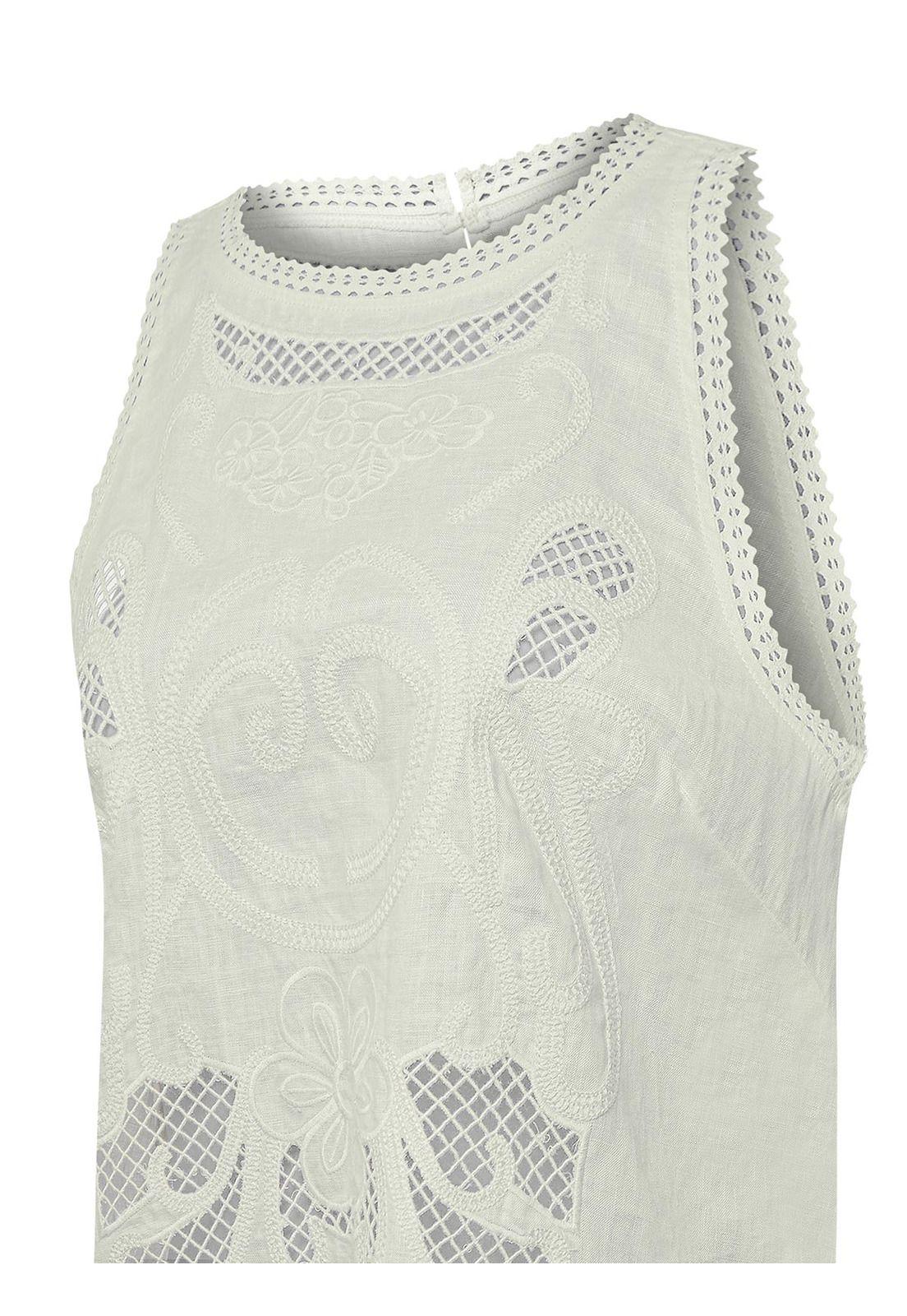 Blusa Lino Orgánico Mujer Cleep Blanco -3