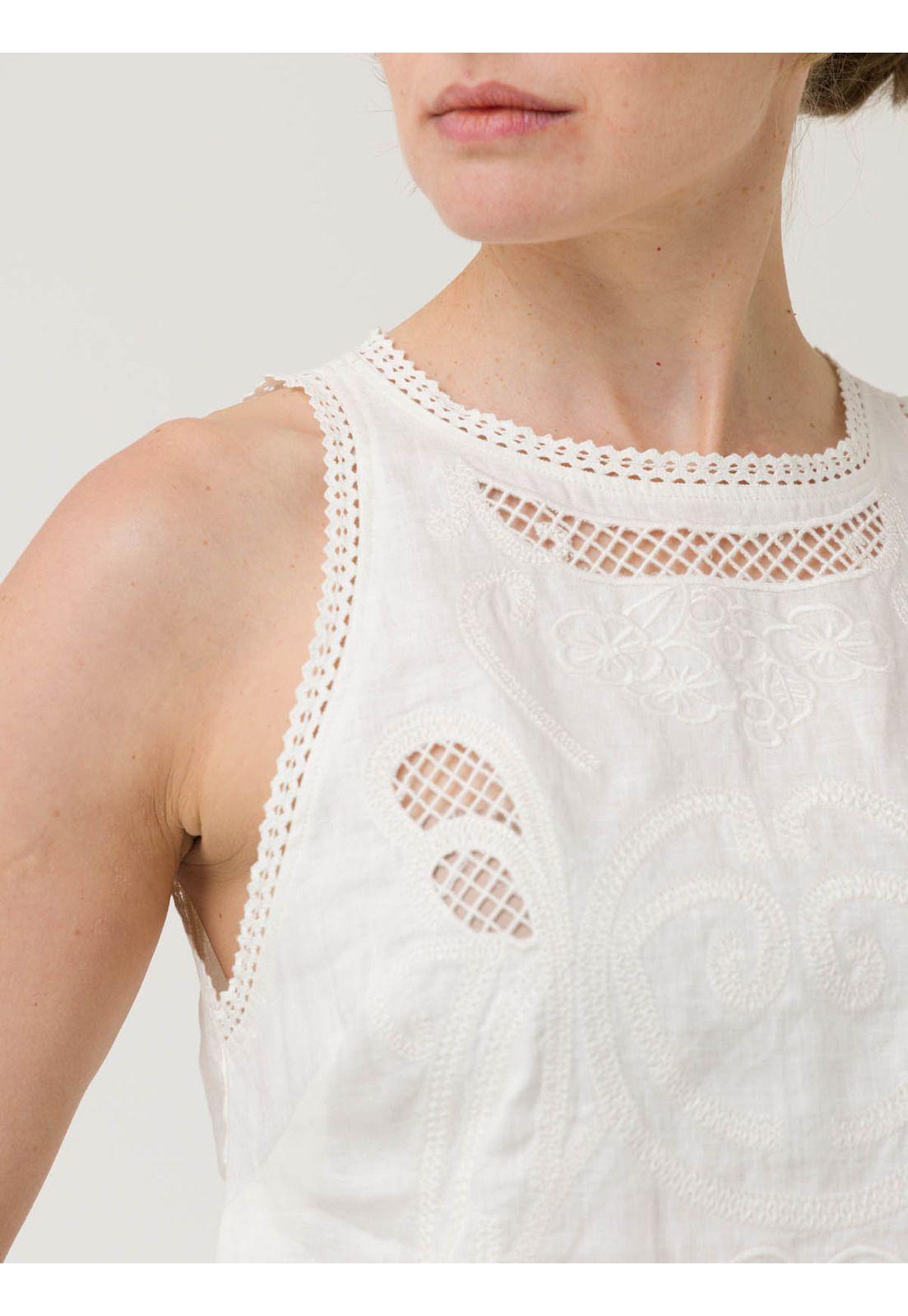 Blusa Lino Orgánico Mujer Cleep Blanco -6