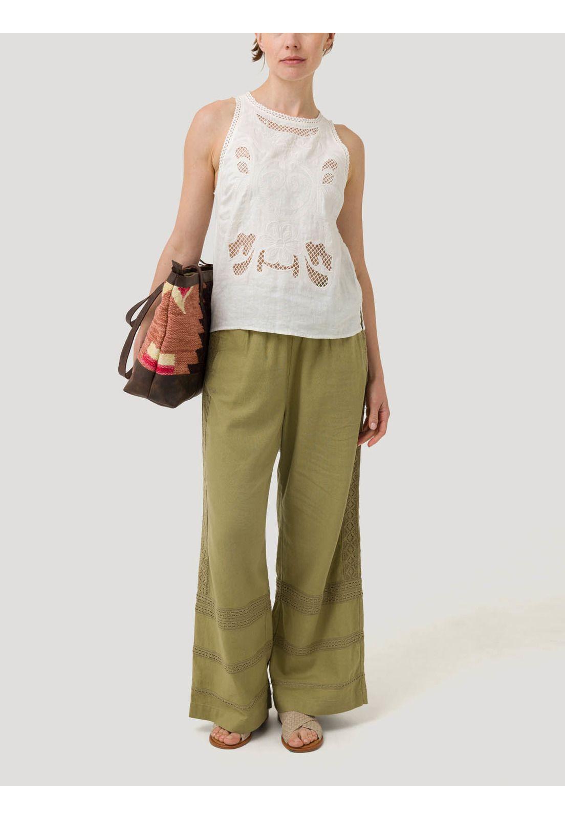 Blusa Lino Orgánico Mujer Cleep Blanco -7