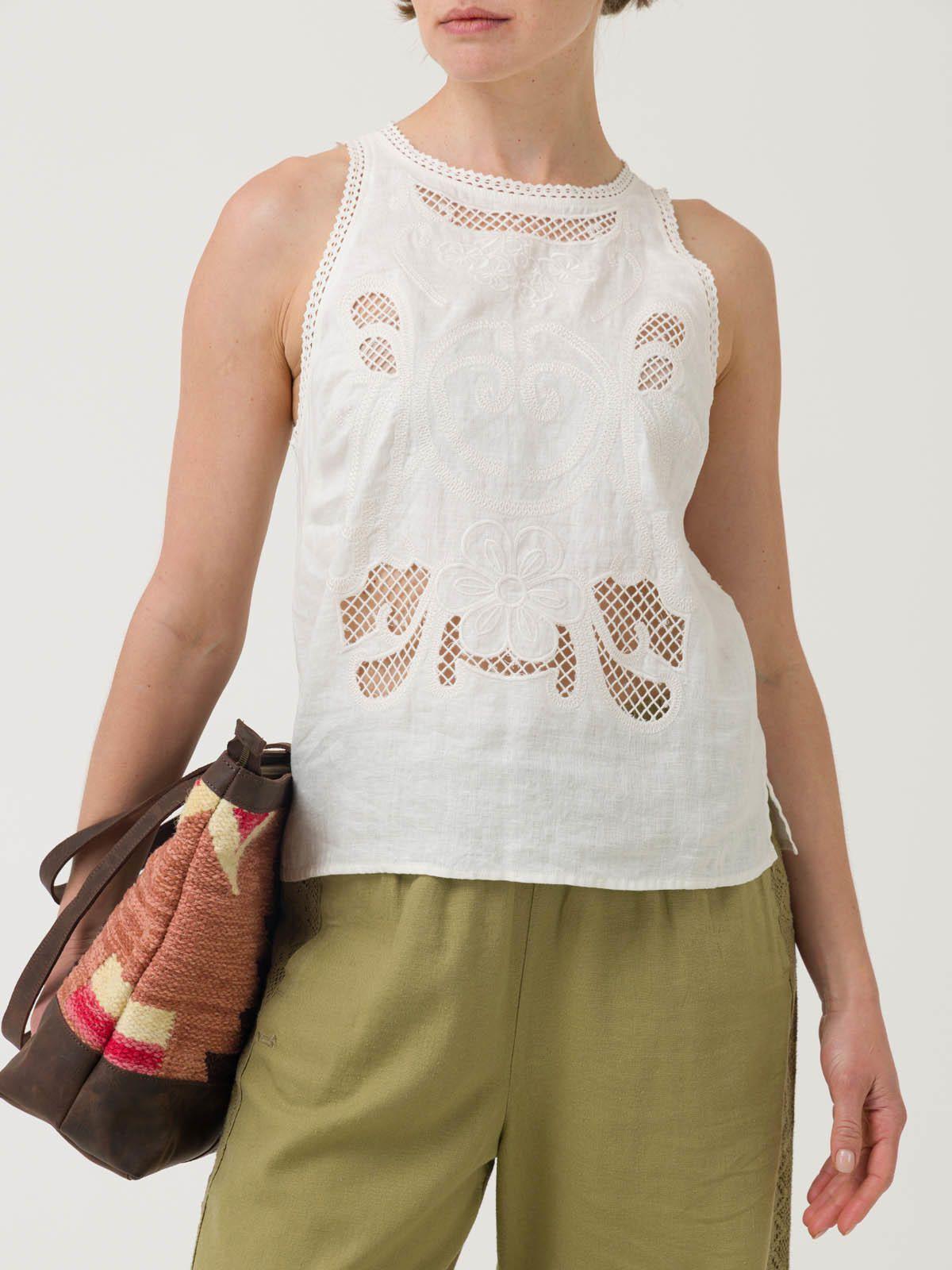 Blusa Lino Orgánico Mujer Cleep Blanco -4