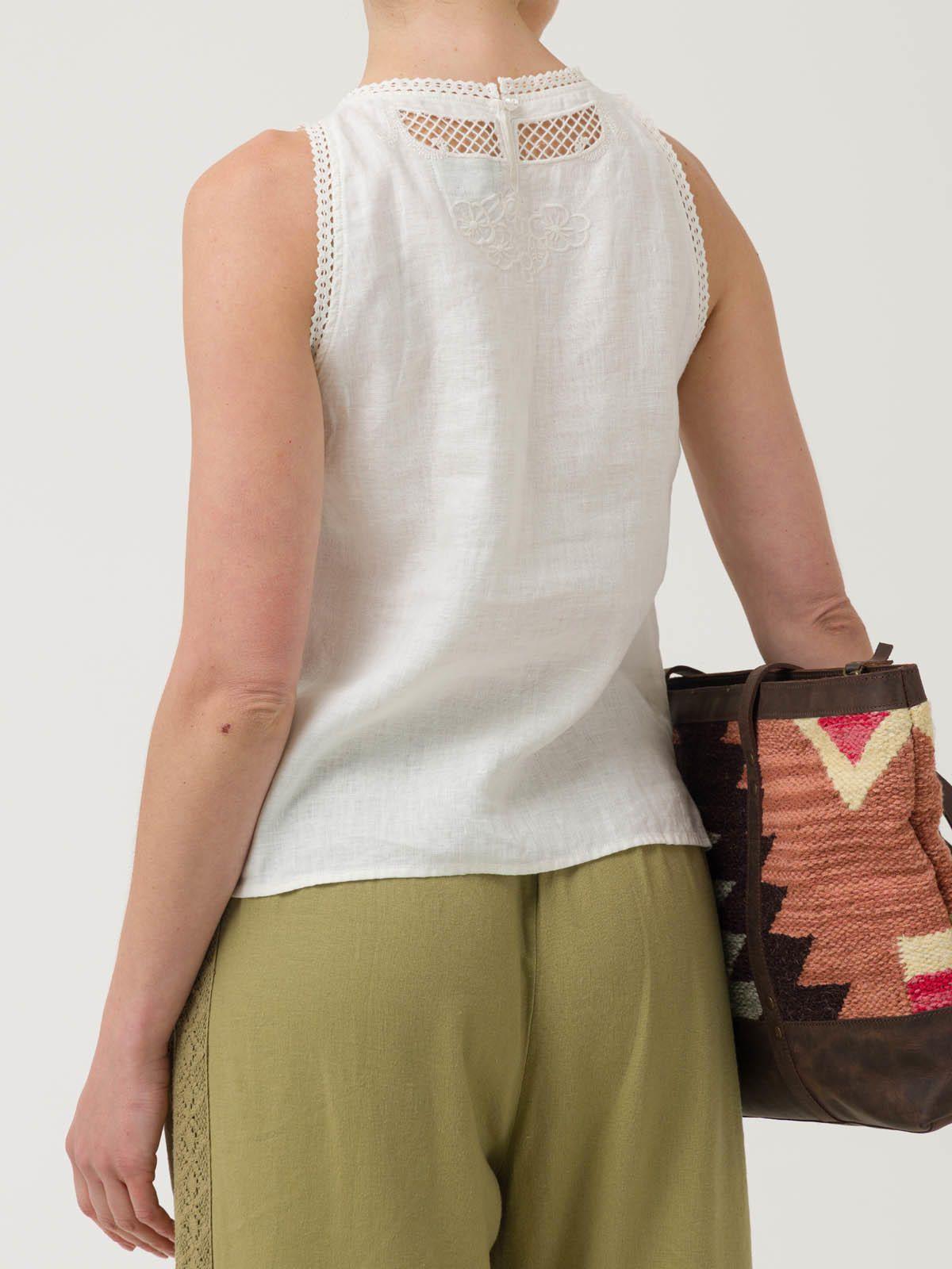 Blusa Lino Orgánico Mujer Cleep Blanco -5