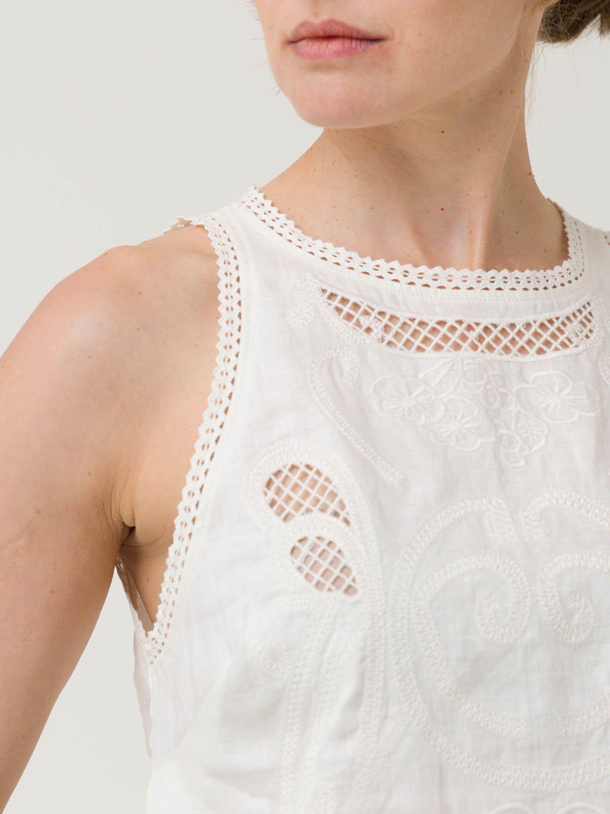 Blusa Lino Orgánico Mujer Cleep Blanco -6