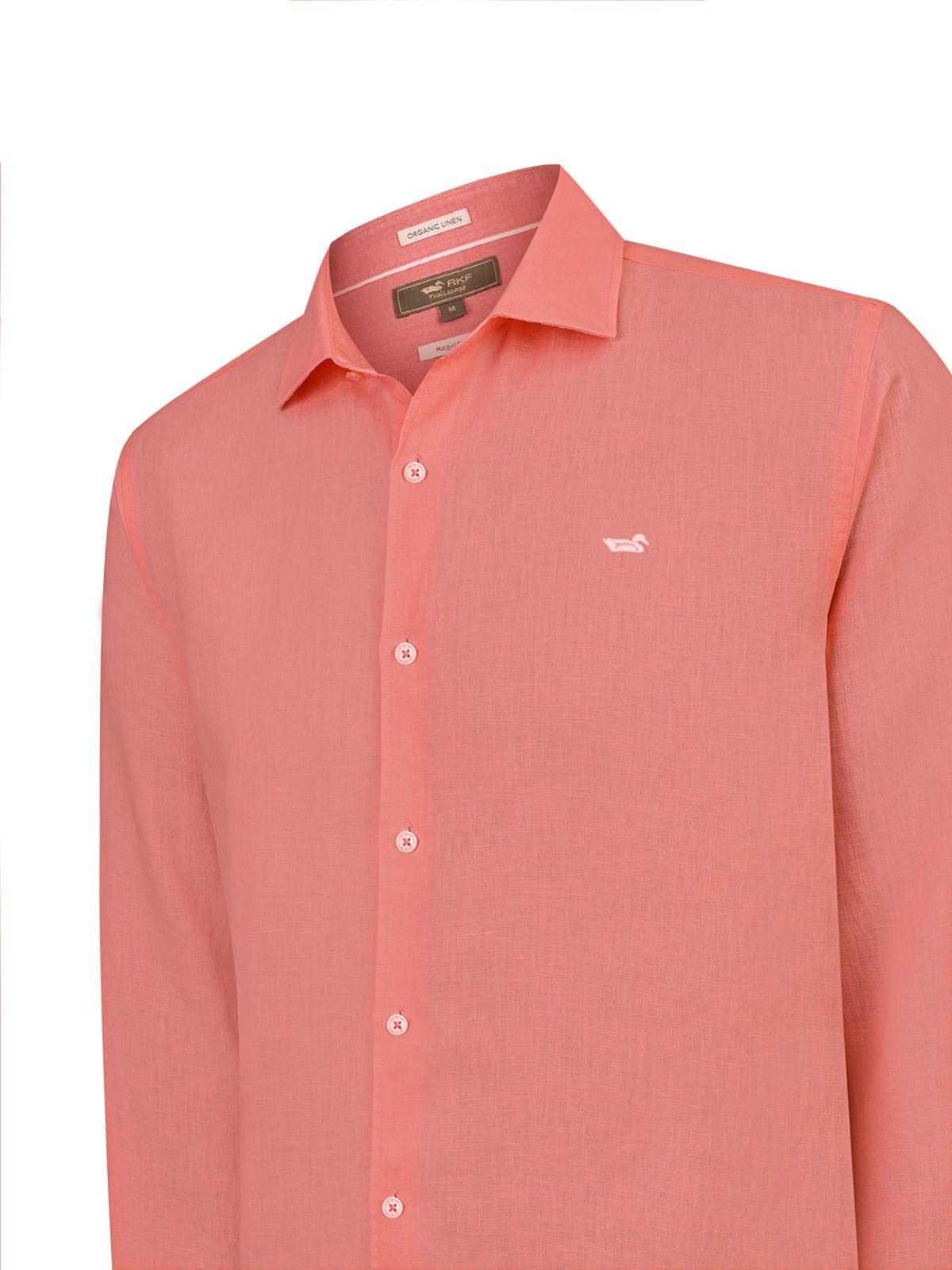 Camisa Lino Orgánico Hombre Linenit Rojo-3