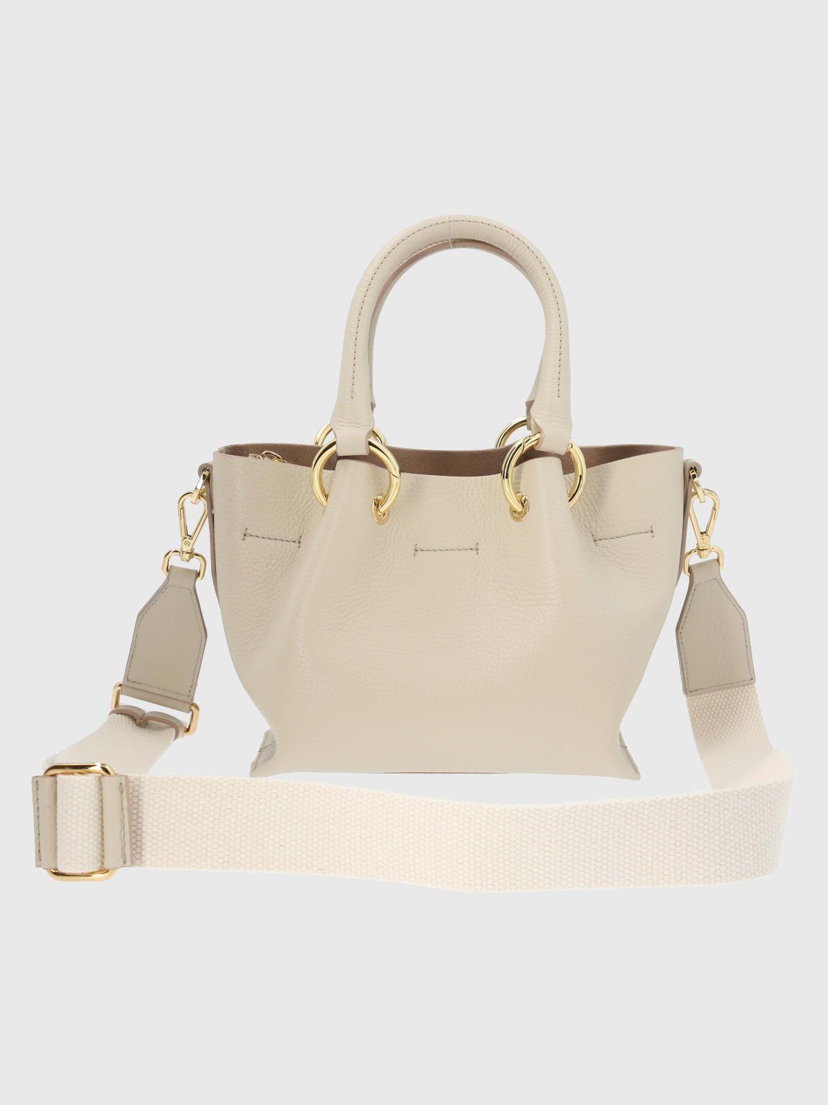 Cartera Italiana Cuero Benedetta Beige/Crudo-2