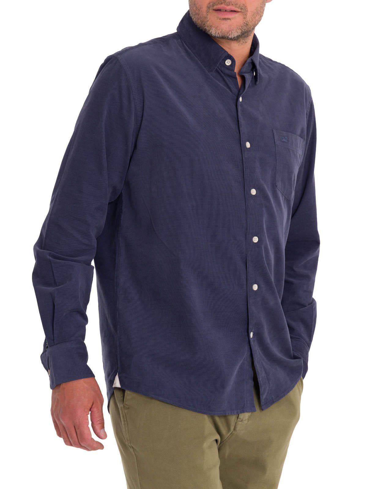 Camisa Algodón Orgánico Hombre Corduroy Azul oscuro-4