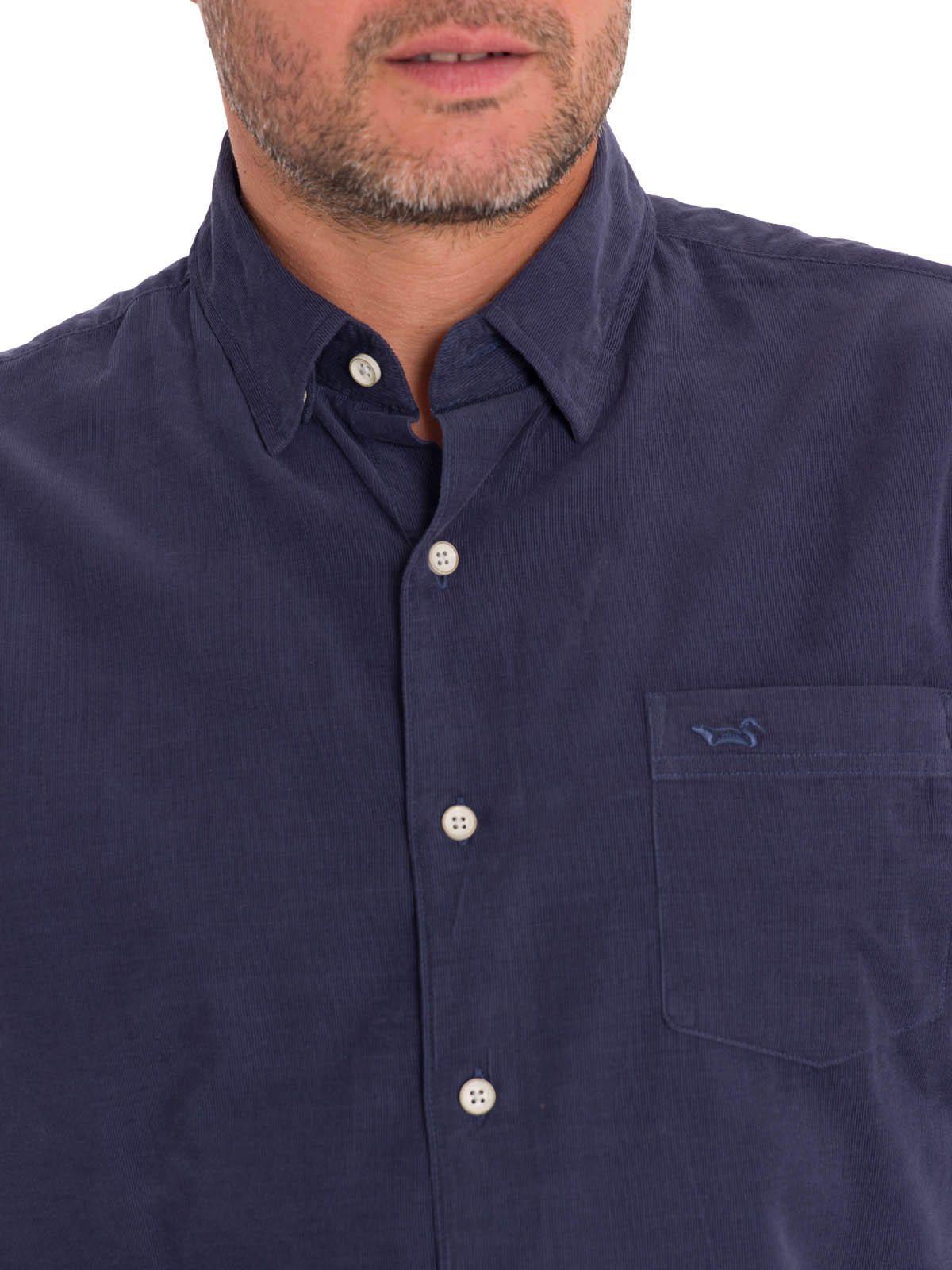 Camisa Algodón Orgánico Hombre Corduroy Azul oscuro-7