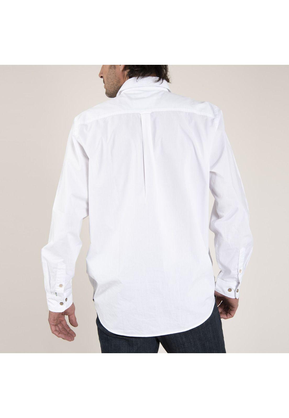 Camisa Algodón Organico Masculino Galiton Blanco Rockford-3