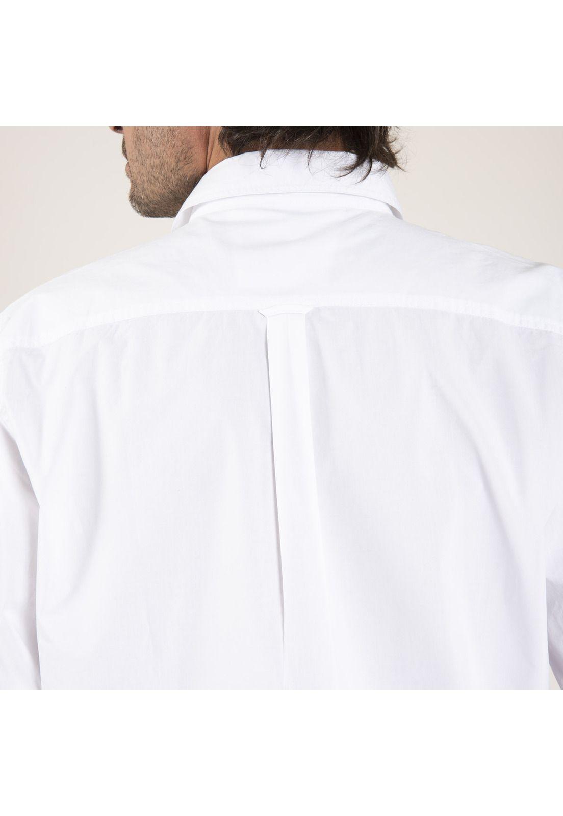 Camisa Algodón Organico Masculino Galiton Blanco Rockford-4