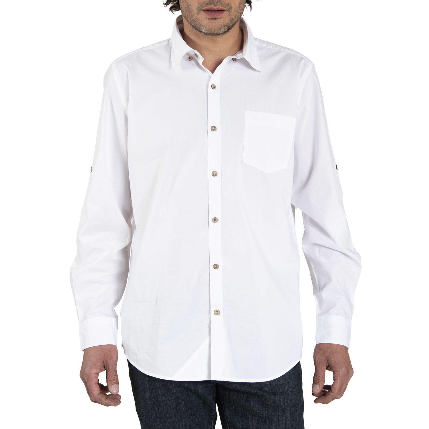 Camisa Algodón Organico Masculino Galiton Blanco Rockford-0