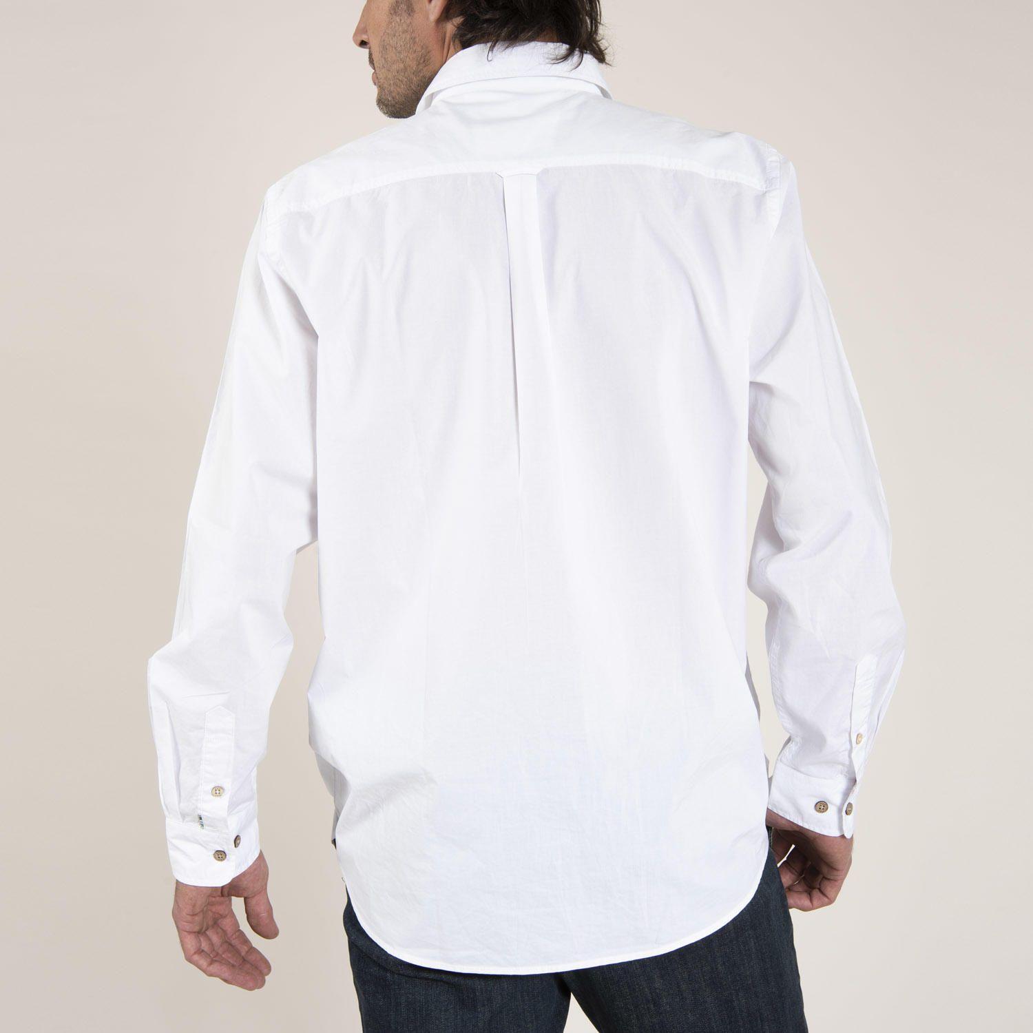 Camisa Algodón Organico Masculino Galiton Blanco Rockford-3