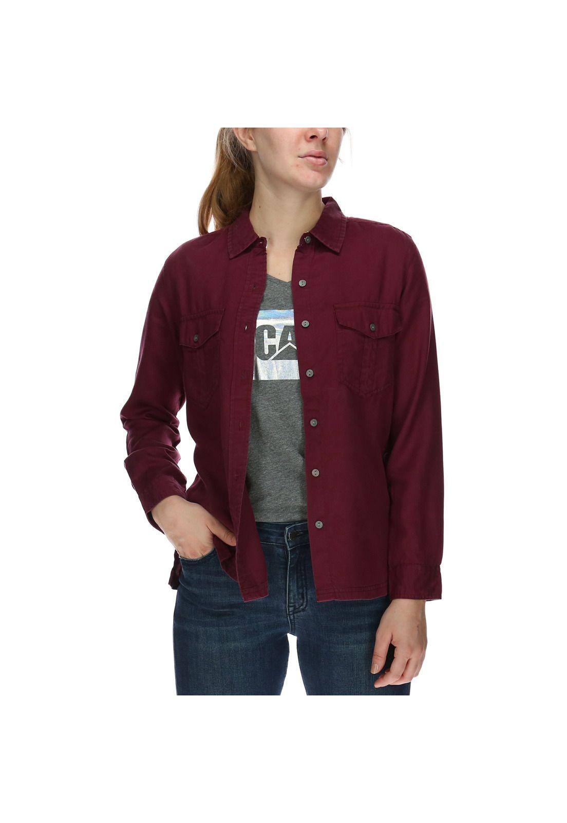 Blusa Ml Mujer Sloan L/S Woven Shirt Rayon Burdeo-0
