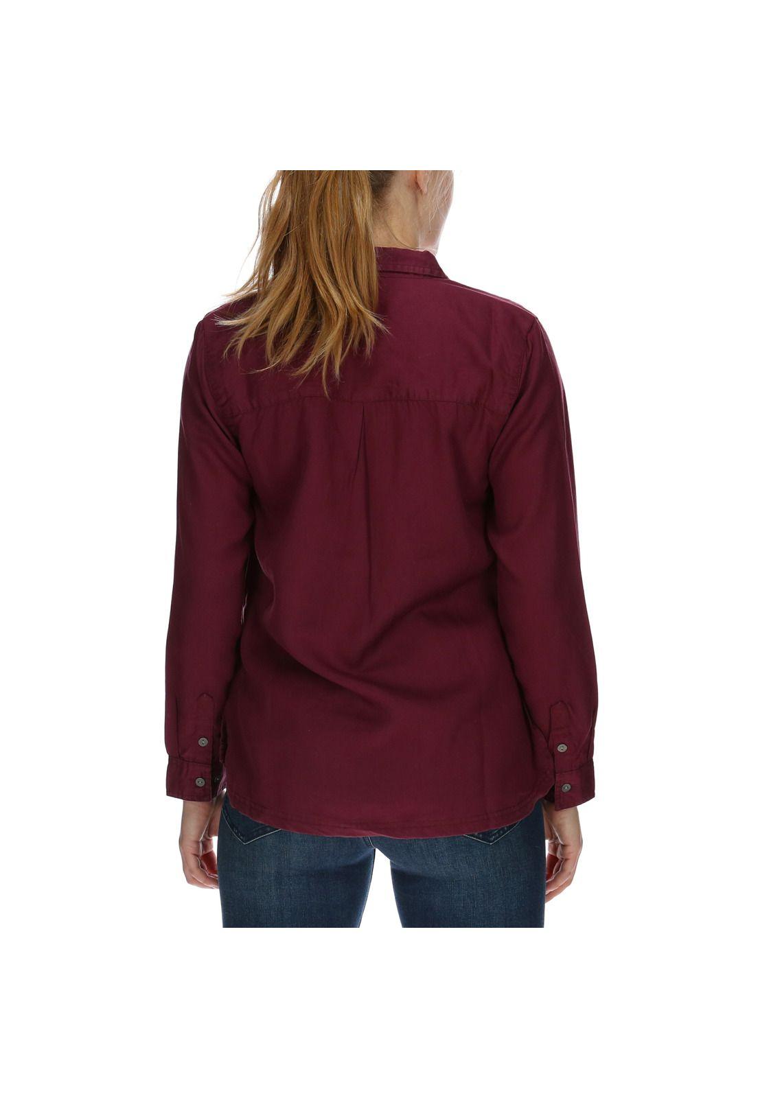 Blusa Ml Mujer Sloan L/S Woven Shirt Rayon Burdeo-2