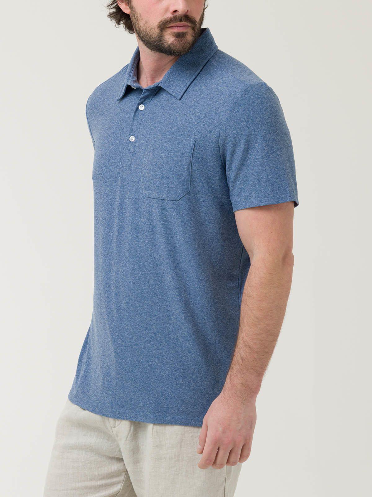 Polera Fibras Recicladas Hombre Trento Azul-0