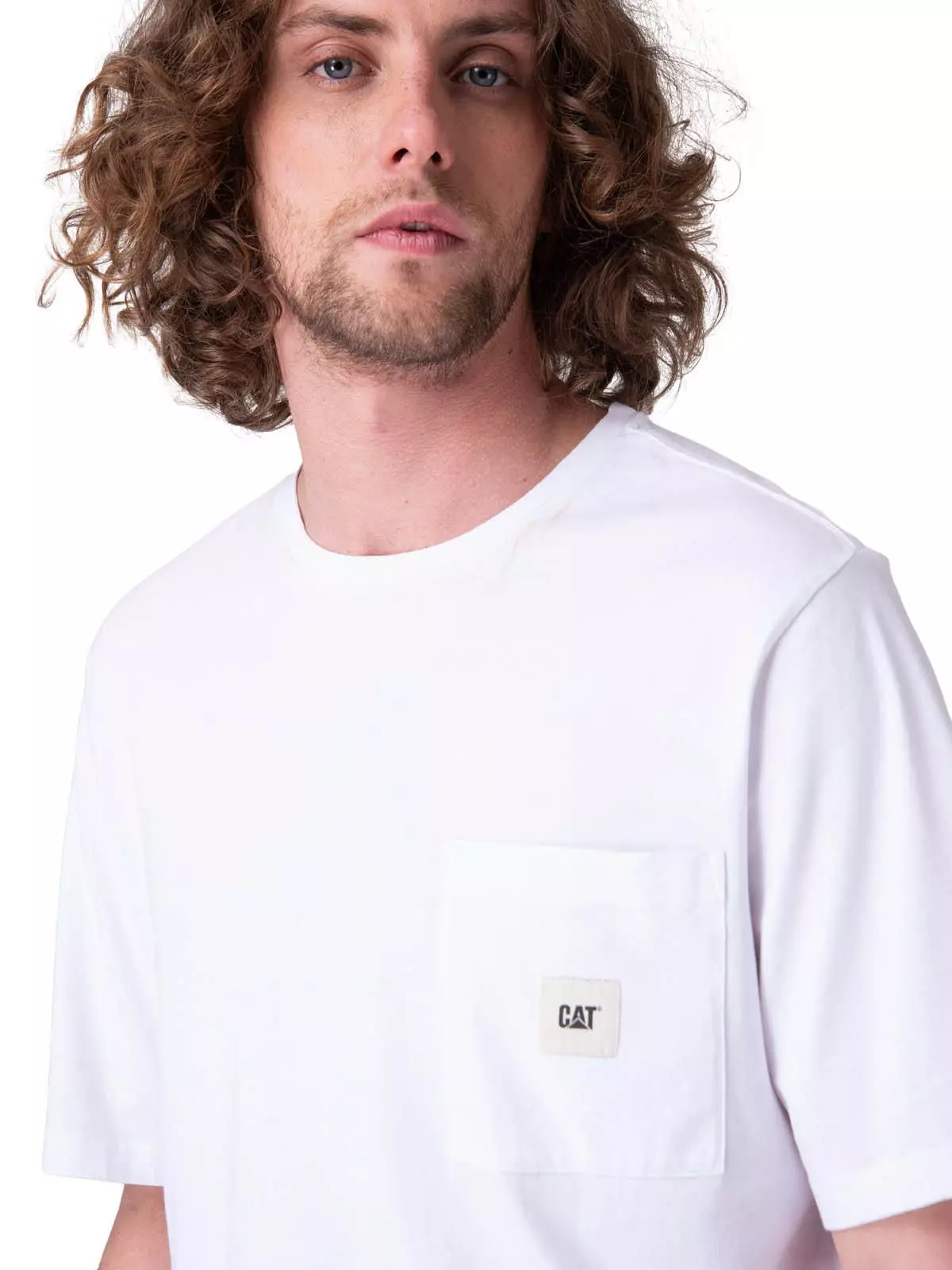 Polera Manga Corta Solid Pocket Label T Hombre Blanco-3
