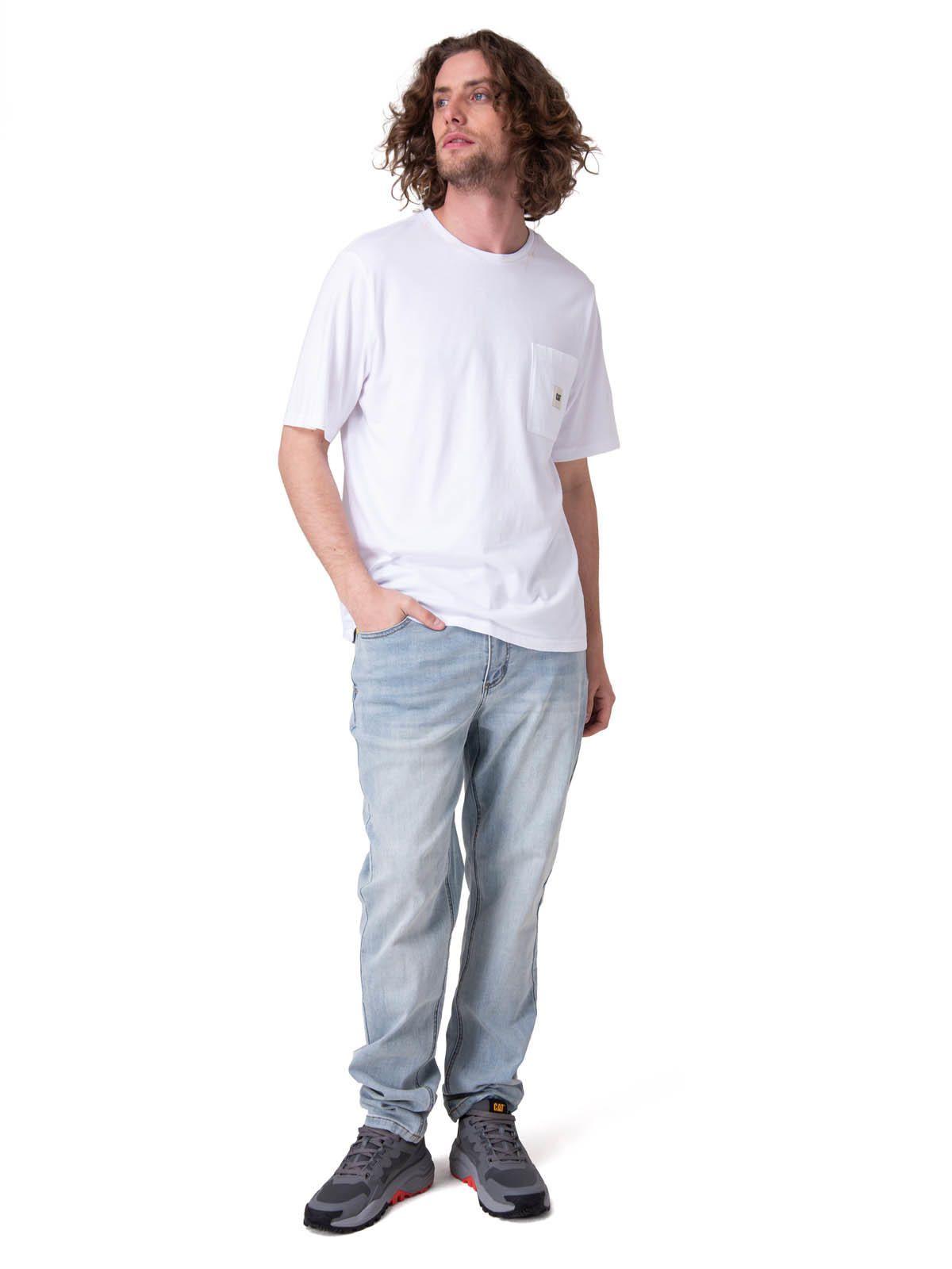 Polera Manga Corta Solid Pocket Label T Hombre Blanco-4