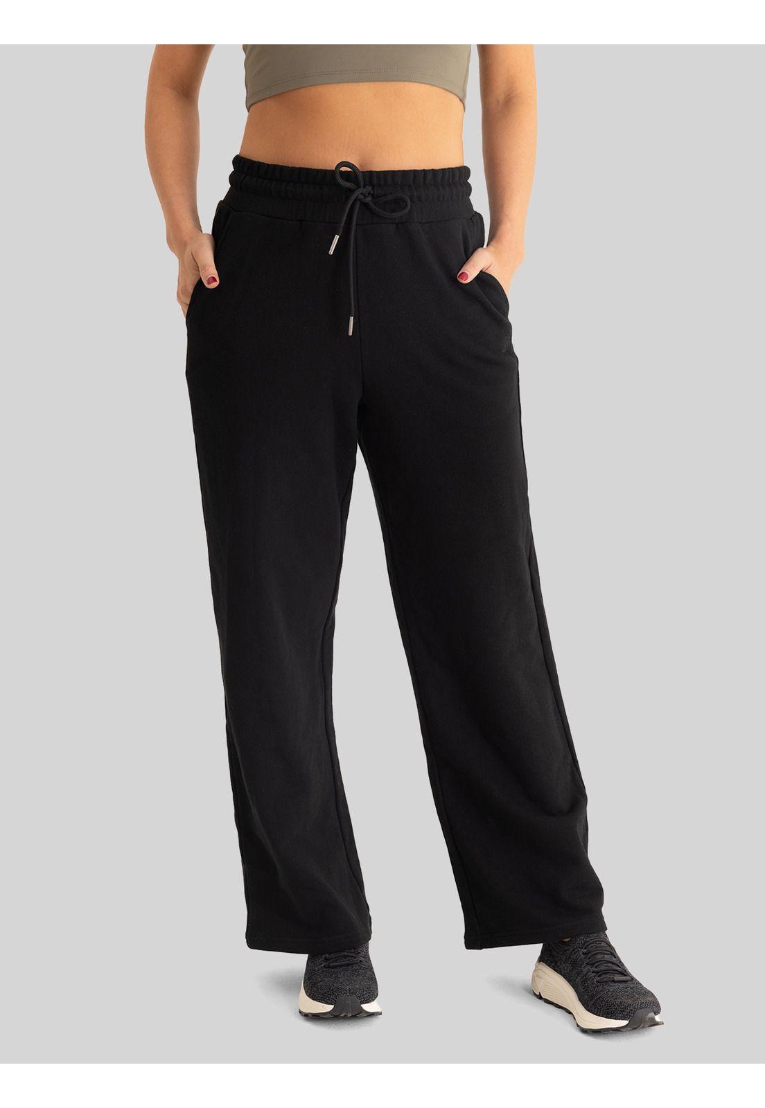 Pantalón Buzo Mujer Palazzo Negro-0