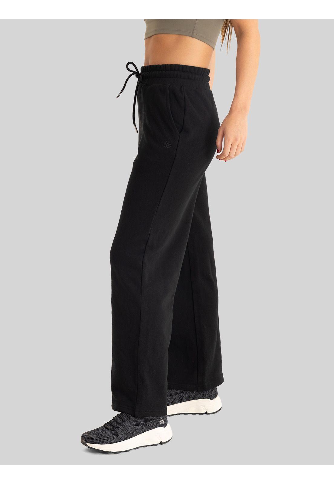 Pantalón Buzo Mujer Palazzo Negro-1